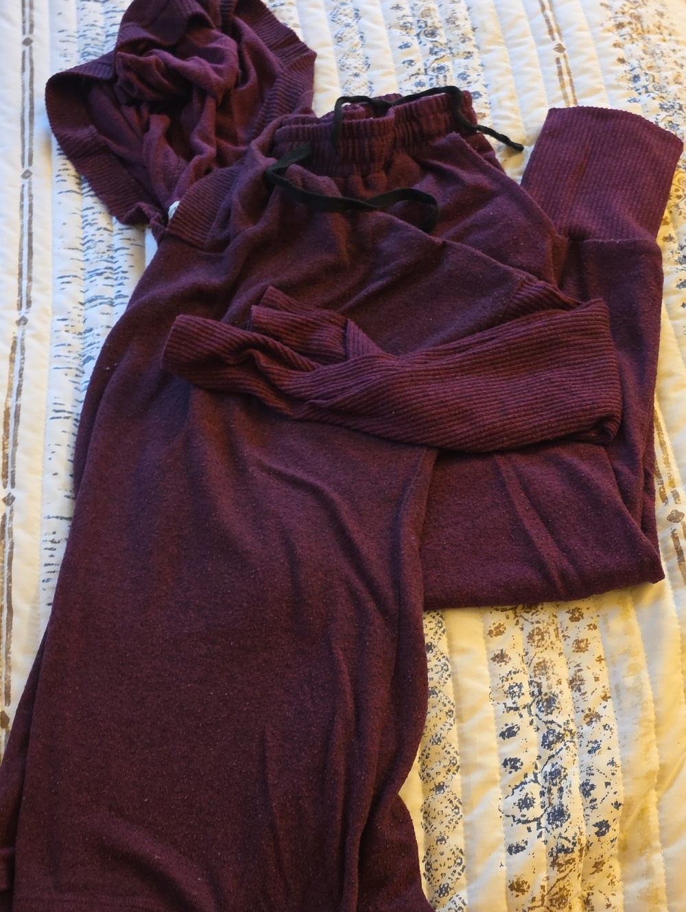 Women's Cozy Lounge Set in Deep Plum